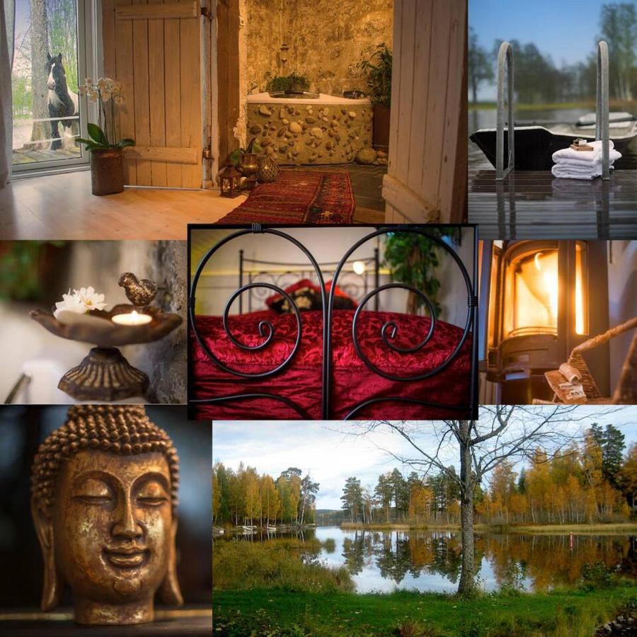 Romantic Spa Villa With Fireplace By The Lake Stjarnsund Bagian luar foto